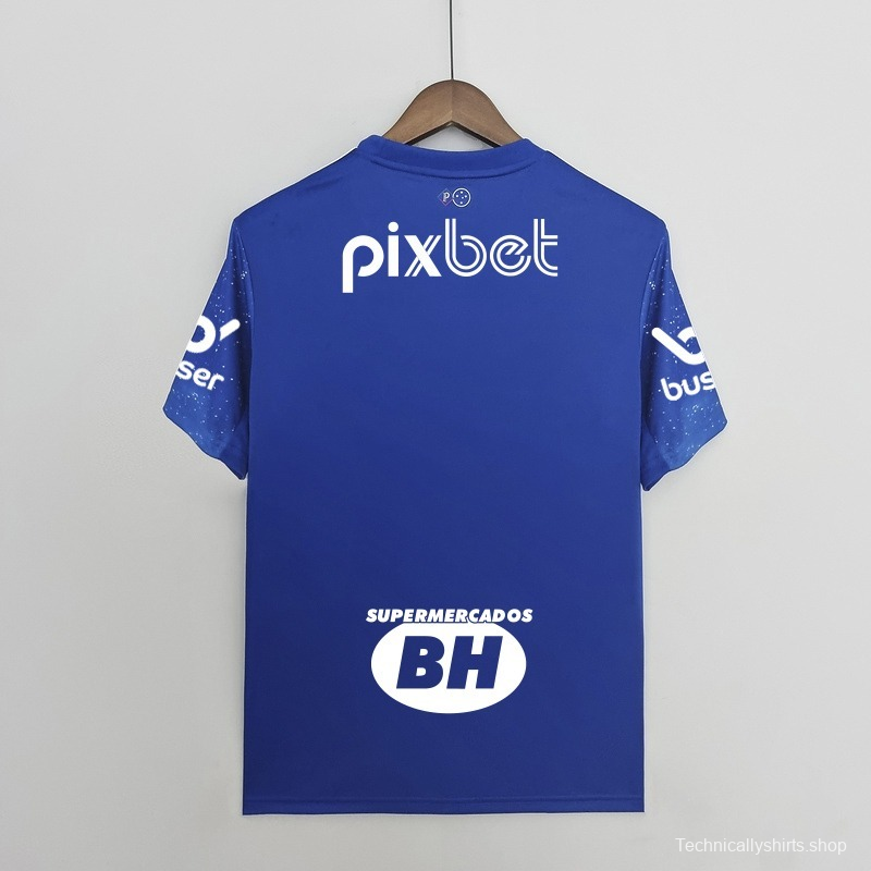 22/23 all sponsors Cruzeiro home Soccer Jersey