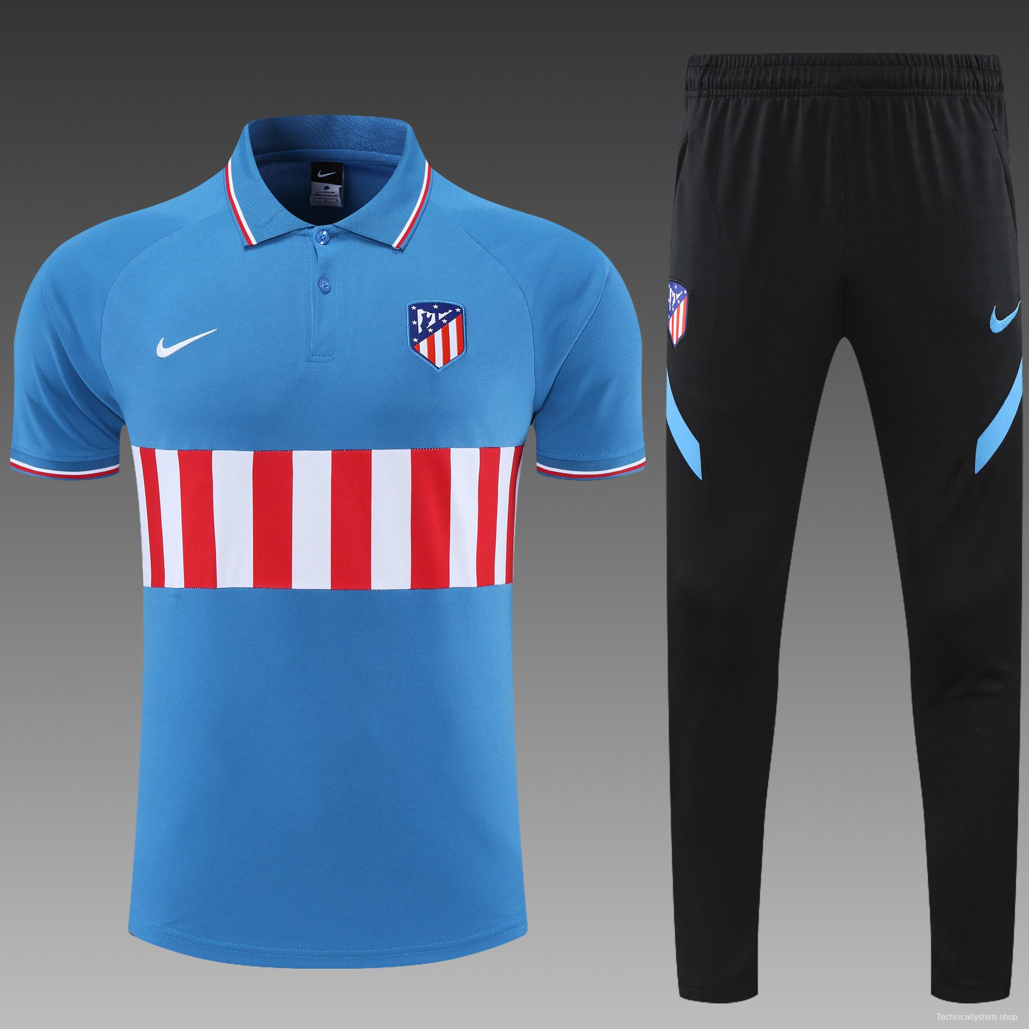 Atletico Madrid POLO kit Blue red and white stripes (not supported to be sold separately)