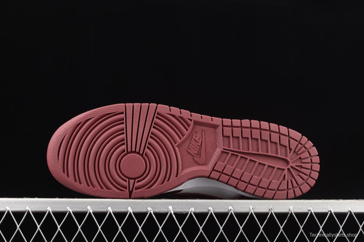 NIKE SB DUNK Low Prm wine red and white color SB buckle rebound fashion leisure board shoes DD1503-108