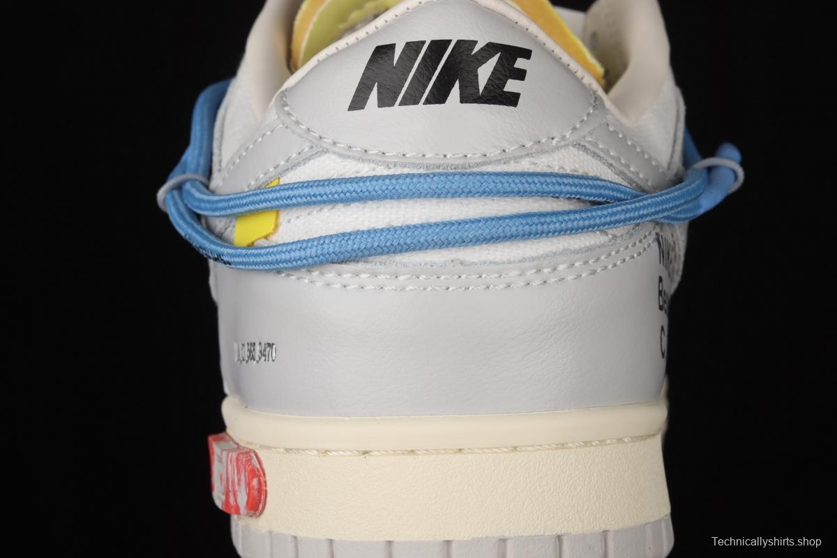 OFF-White x NIKE DUNK Low 04 of 50 OW Grey Leisure Sports Skateboard shoes DM1602-113