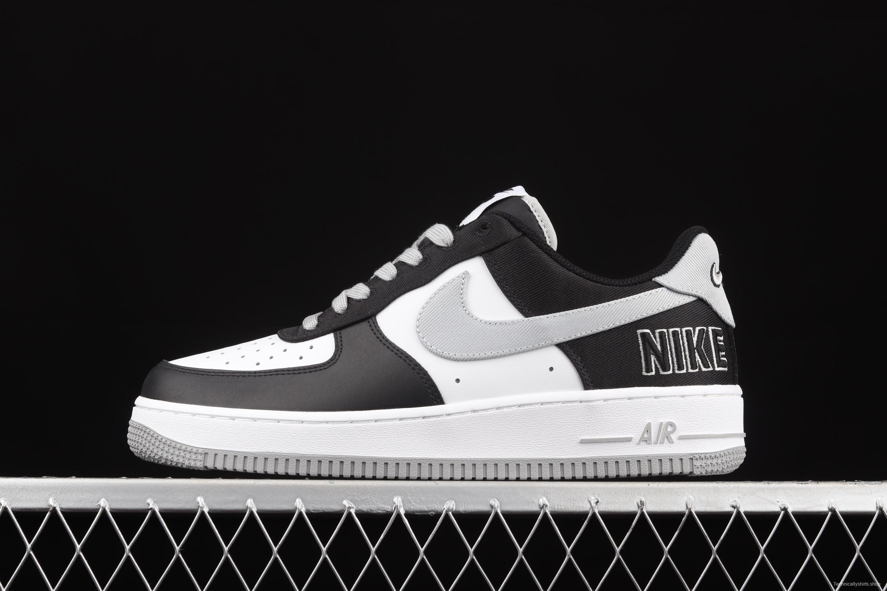 NIKE Air Force 1 Low shadow black gray canvas low upper shoes CT2301-001