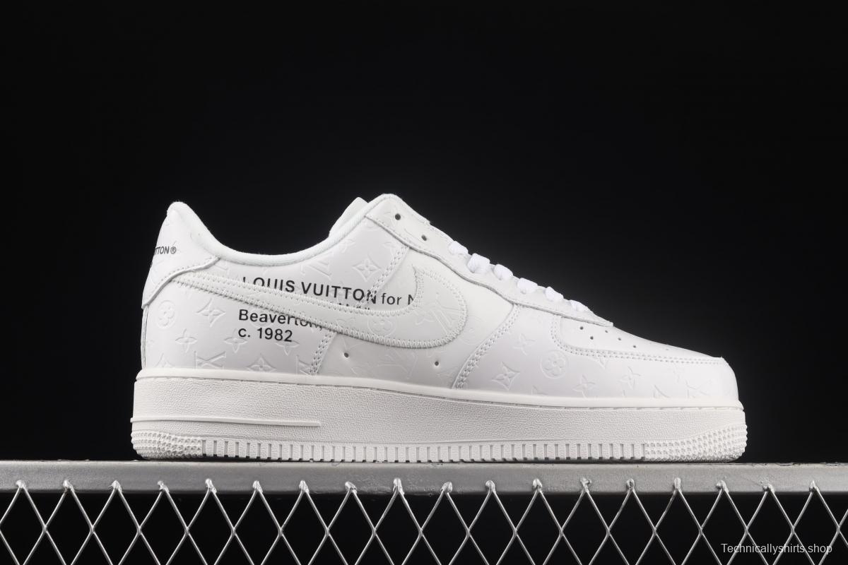 NIKE Air Force 1' 07 Low LV printed all-white low-top casual board shoes LA2314-100