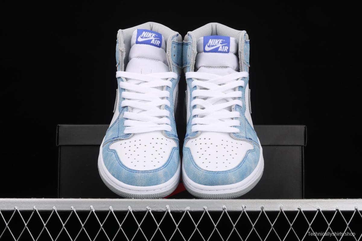 Air Jordan 1 Hyper Royal washed North Carolina high top basketball shoes 575441-402 555088-402