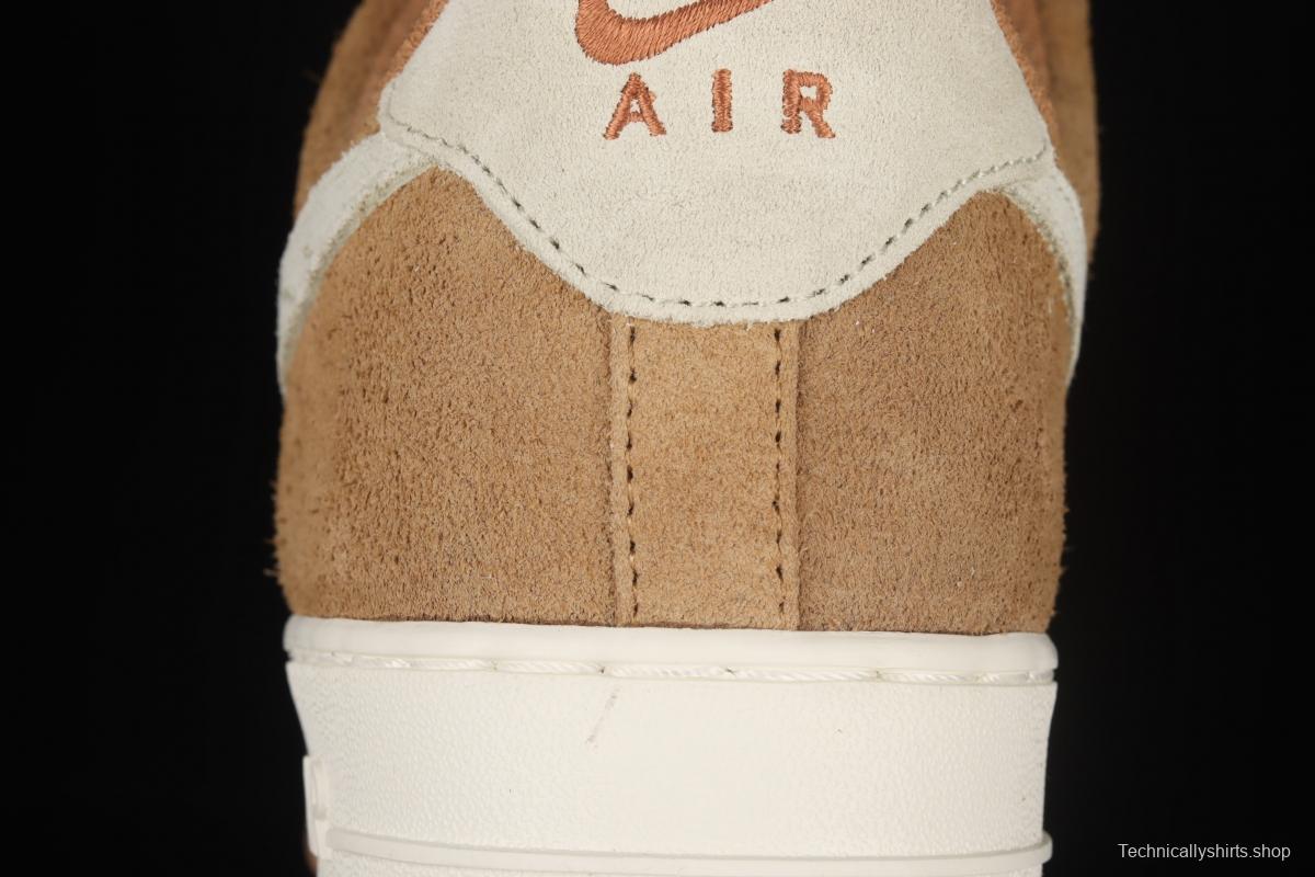 NIKE Air Force 1o07 Low white brown wheat low-top casual board shoes BQ8988-104