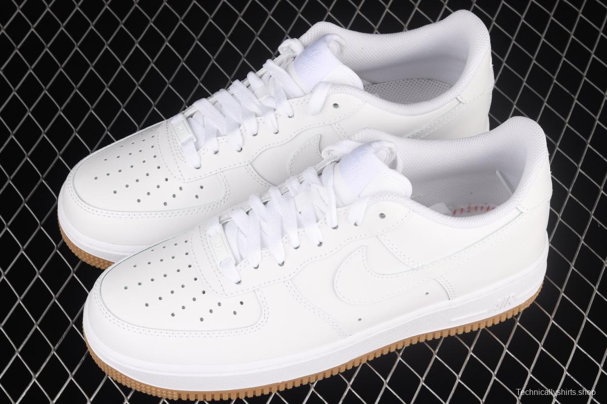 NIKE Air Force 1o07 Low raw rubber all-white low-top casual board shoes DJ2739-100