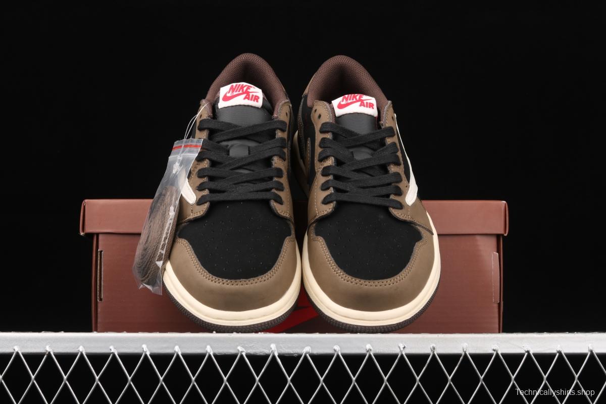 Travis Scott x Air Jordan 1 Low inverted low top basketball shoes CQ4277-001