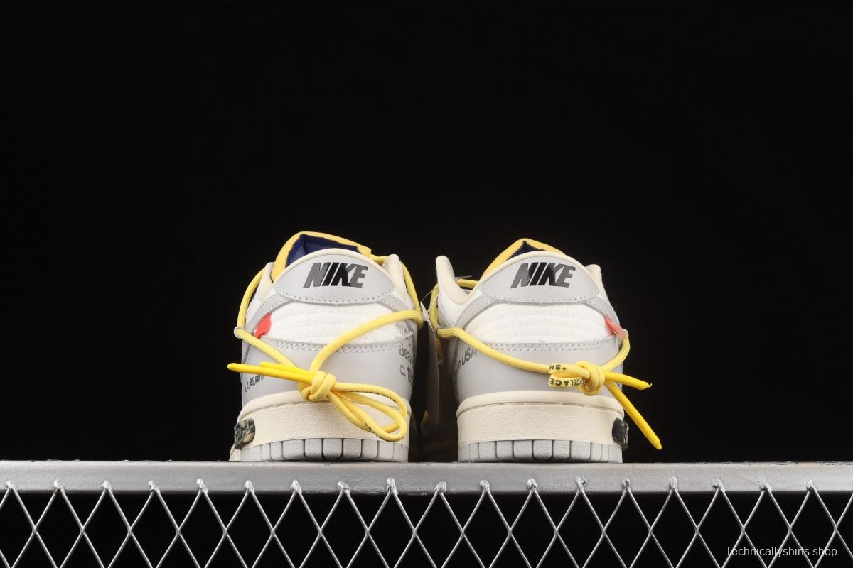 OFF-White x NIKE DUNK Low OW grey leisure sports skateboard shoes DM1602-120