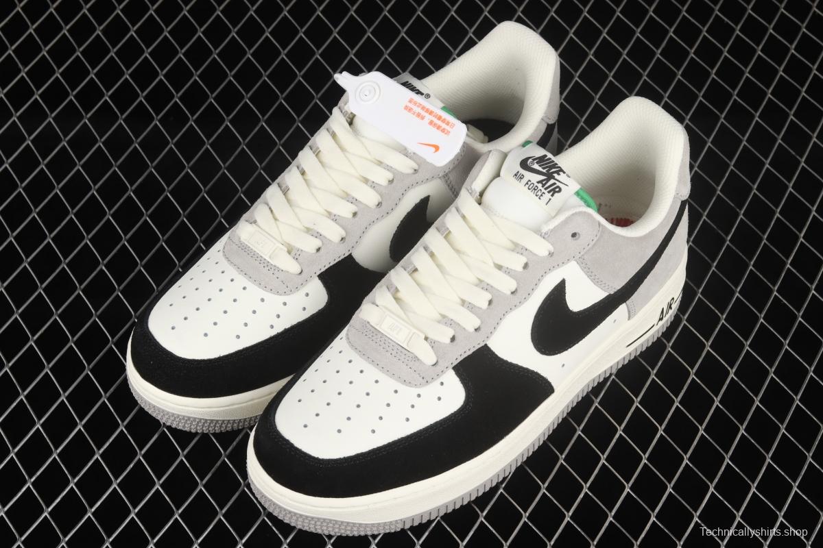 NIKE Air Force 1x 07 Low black, gray and green color matching low-top casual board shoes DQ2396-026