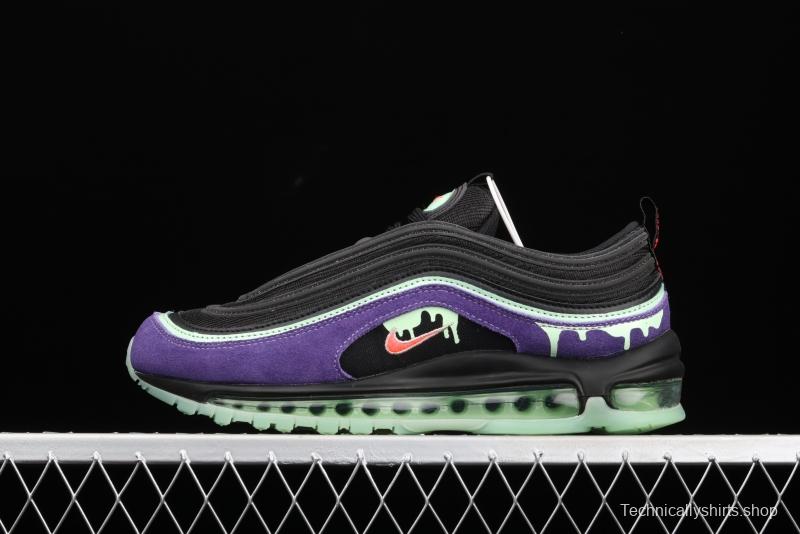 NIKE Air Max 97 Slime Halloween black and purple air cushion running shoes DC1500-001