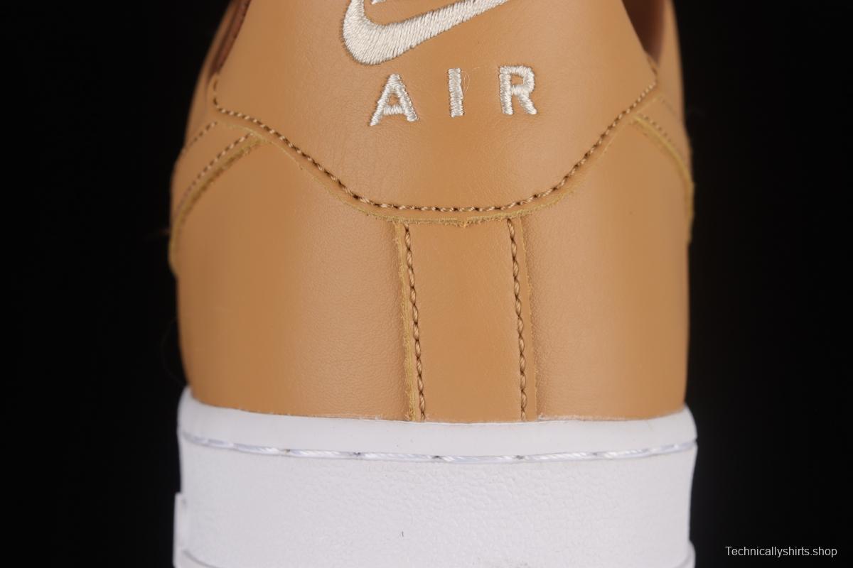 NIKE Air Force 1'07 Low milk tea brown canvas leather color matching low-top casual sneakers DJ6395-100