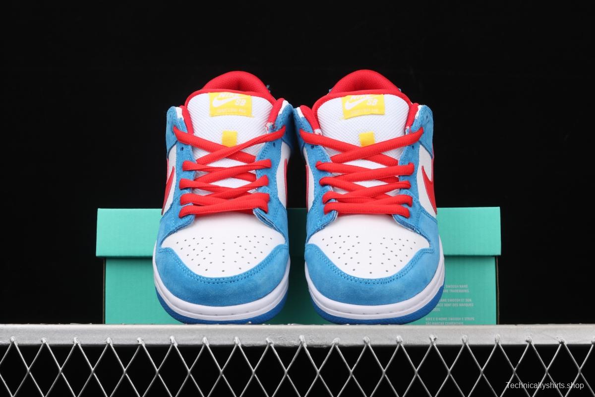 NIKE SB DUNK Low Doraemon robot cat theme color matching low upper skateboard shoes 819674-420