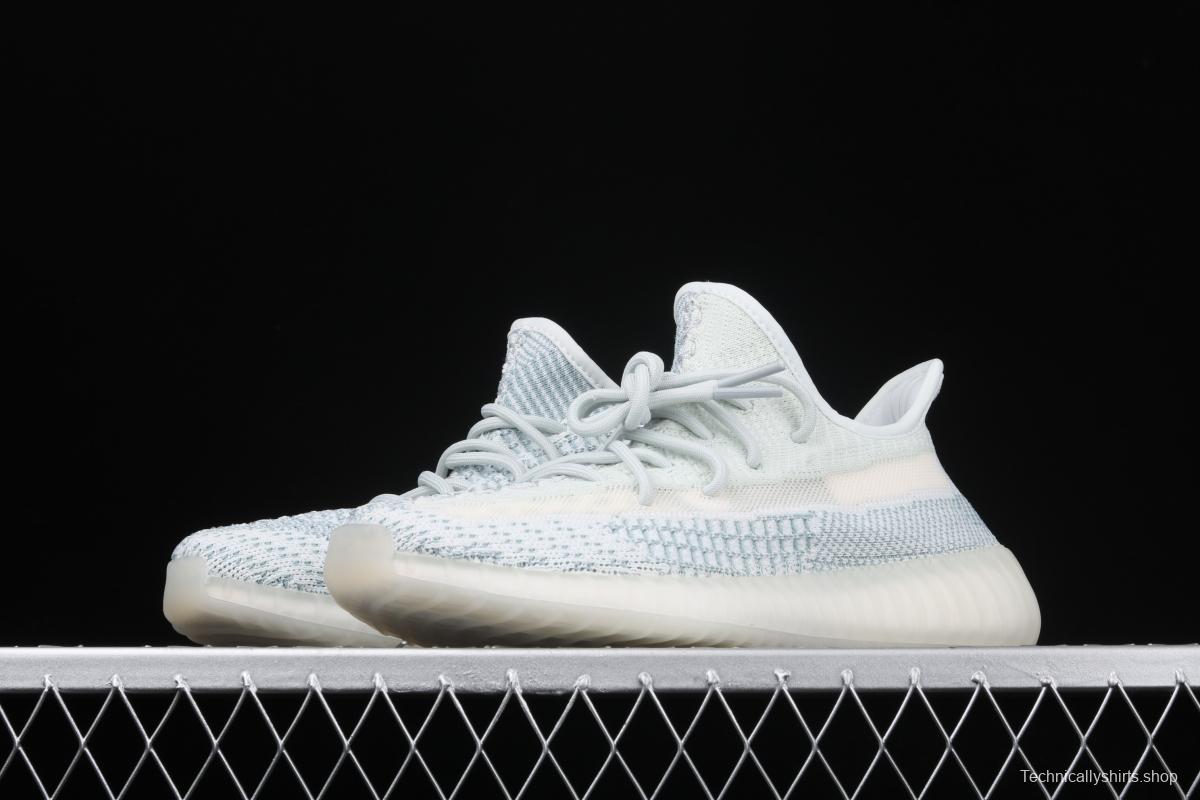 Adidas Yeezy 350 Boost V2 FW3043 Darth Coconut 350 second generation hollowed-out silk ice blue color matching