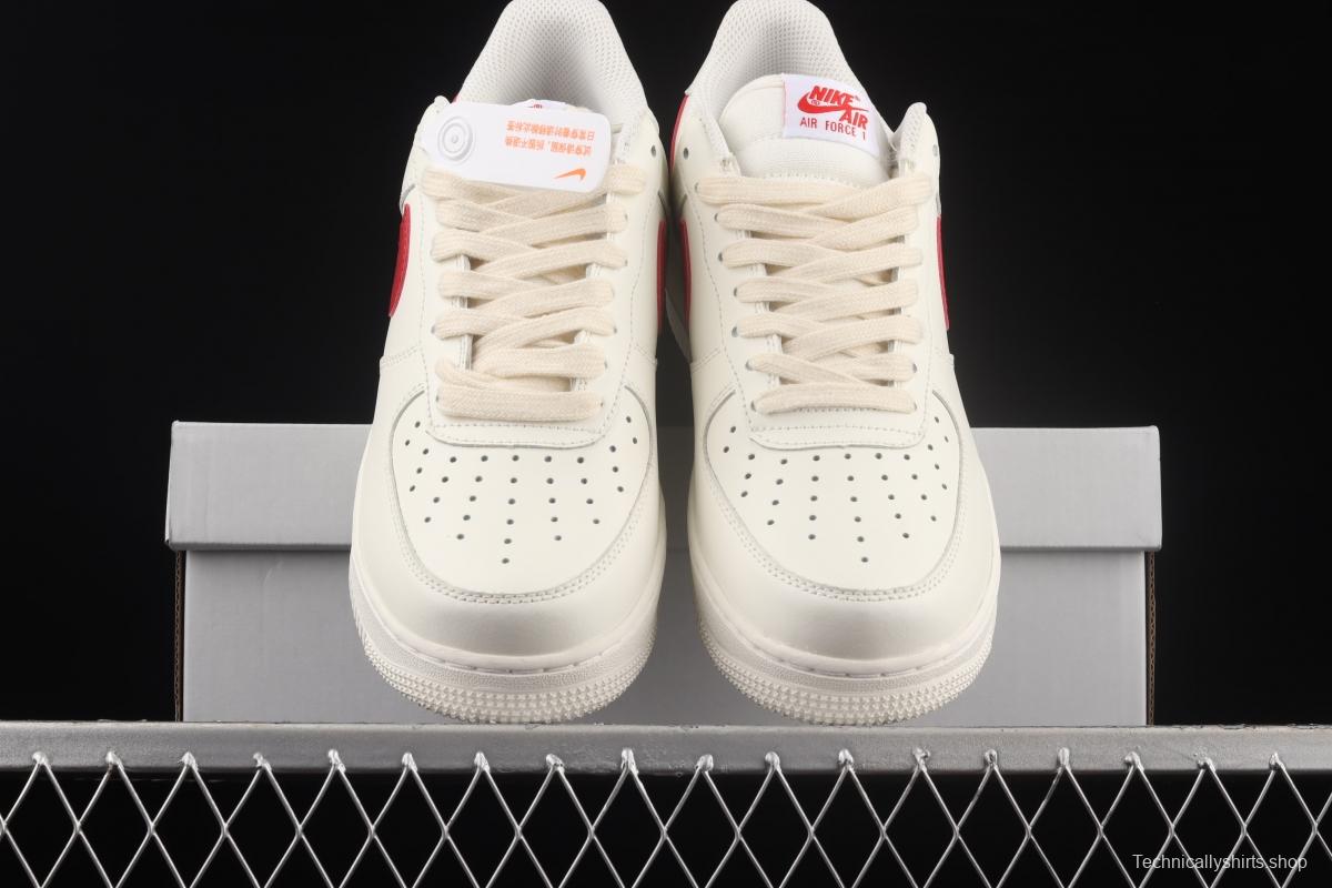 NIKE Air Force 1x 07 Low Air Force White and Red low-top Leisure Board shoes 315122-126