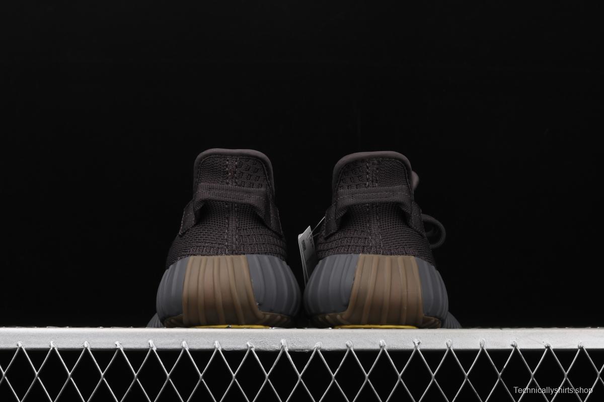 Adidas Yeezy Boost 350V2 Cinder FY4176 Darth Coconut 350 second generation hollowed-out side transparent rubber full star color matching BASF Boost original bottom