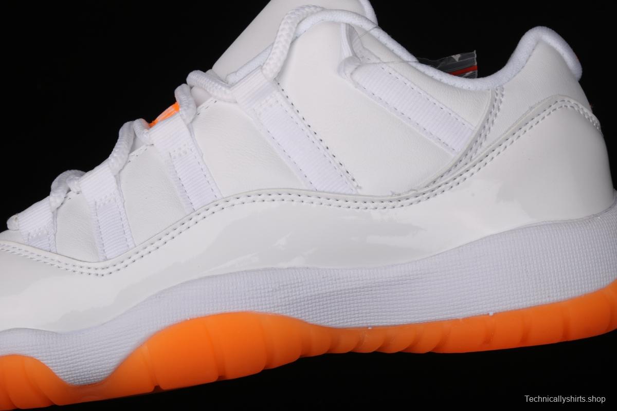 Air Jordan 11 Bright Citus 11 White Orange low Top Basketball shoes AH7860-139