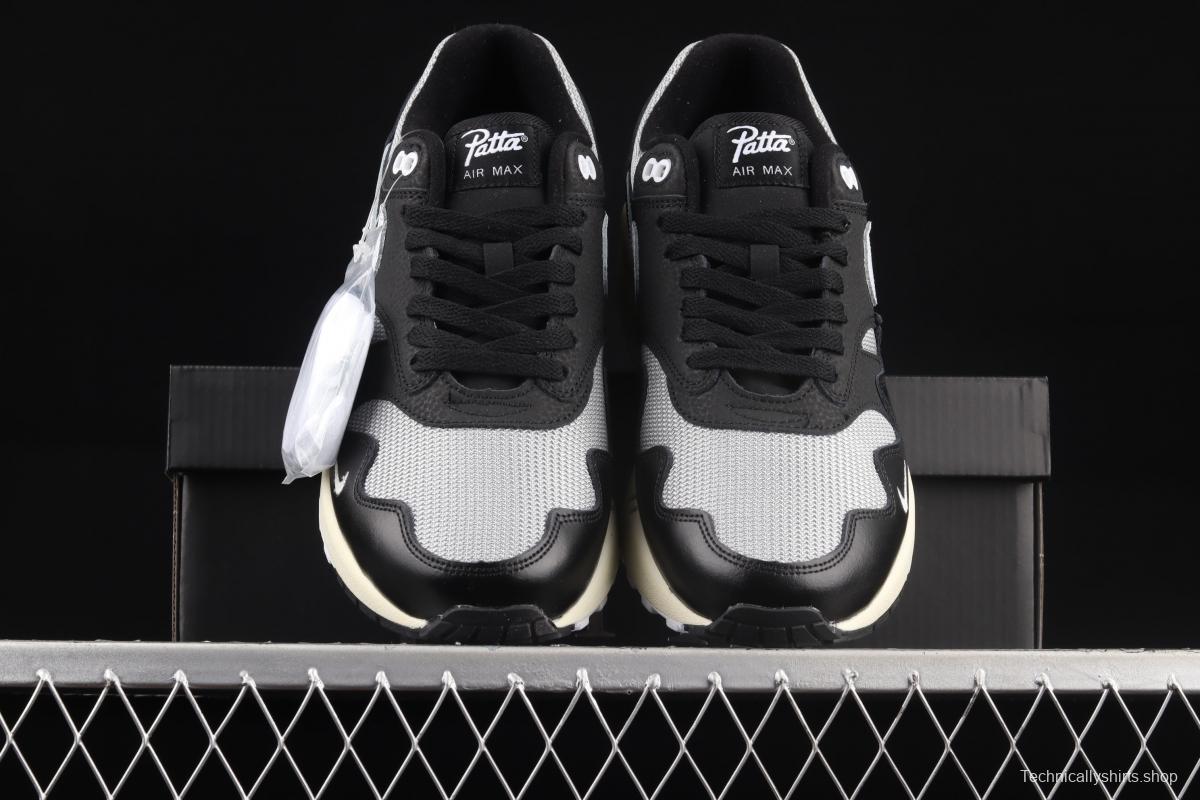 Patta x Nike Air Max 1 joint style half-palm air cushion retro running shoes DQ0299-001