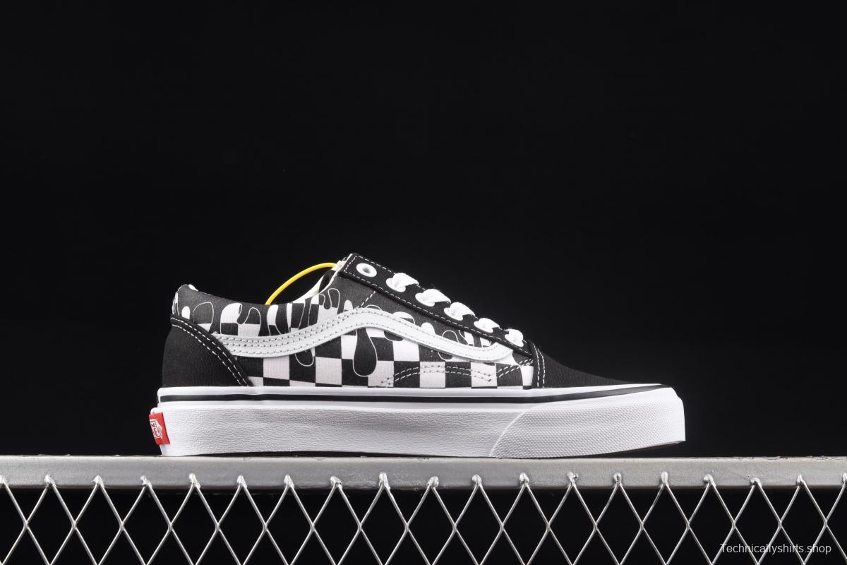 Vans Old Skool black-and-white graffiti printed low-top shoes VN0A7Q2J6UP