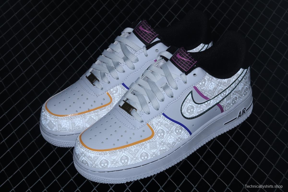 NIKE Air Force 1 Low Day of the DeAdidas Day of the Dead 3M reflective low-top casual board shoes CT1138-100