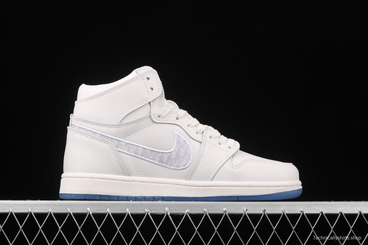 Dr x Air Jordan 1 High Dior co-signed all white high gang CN8607-012