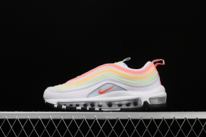 NIKE Air Max 97 ESS White Melon Orange Color bullet Air cushion running shoes CZ6087-100