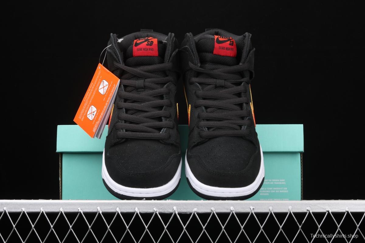 NIKE SB DUNK High road trip black orange yellow hook high top casual skateboard shoes BQ6826-003