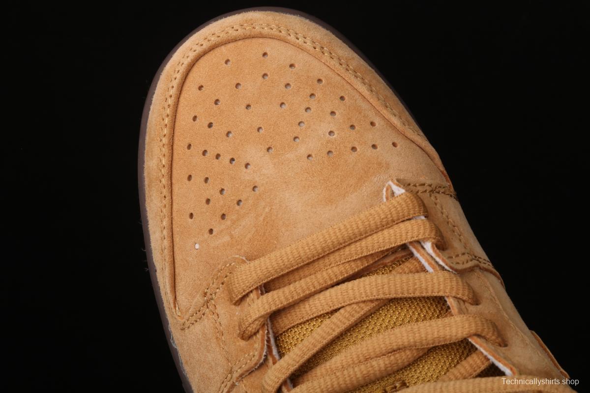 NIKE SB DUNK Low Pro wheat color deciduous yellow low-top sports skateboard shoes 883232-700