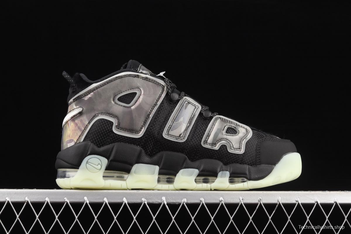 NIKE Air More Uptempo 96 QS Pippen original series black and green floating world painting night light classic high street leisure sports culture basketball shoes DM6213-045