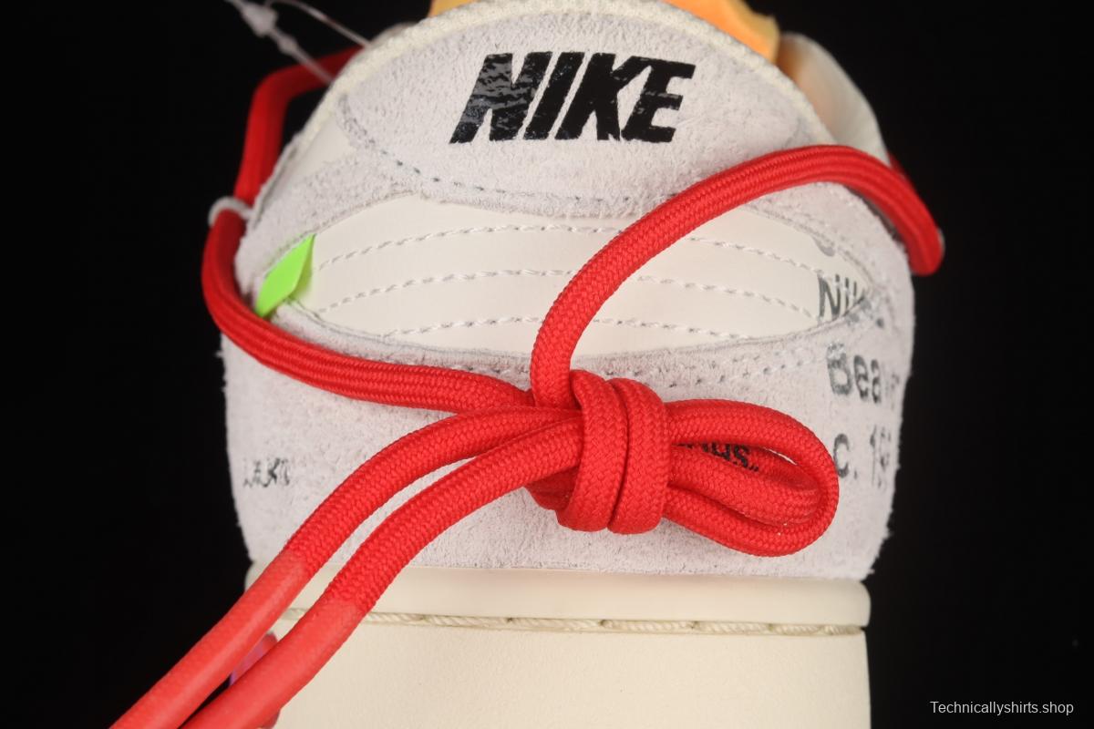 OFF-White x NIKE DUNK Low OW white gray leisure sports skateboard shoes DJ0950-103