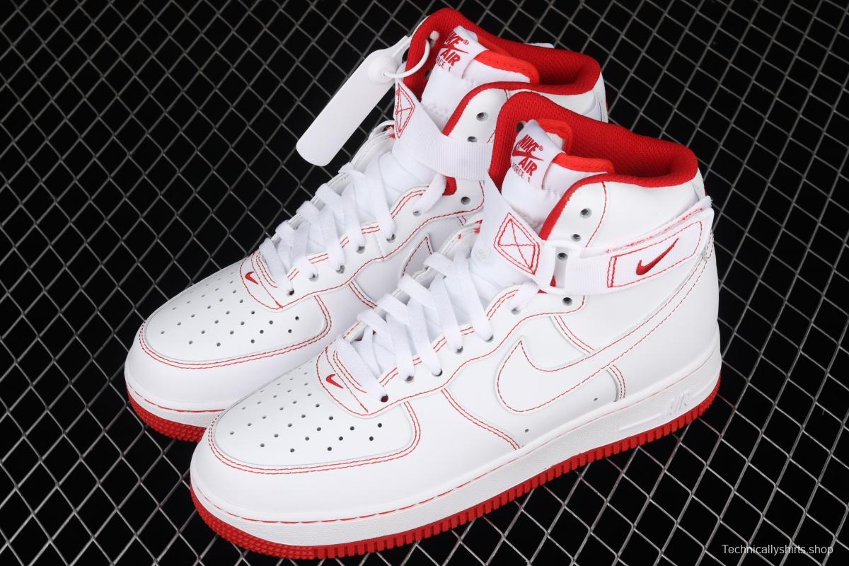 NIKE Air Force 1 High'07 white and red high top casual board shoes CV1753-100