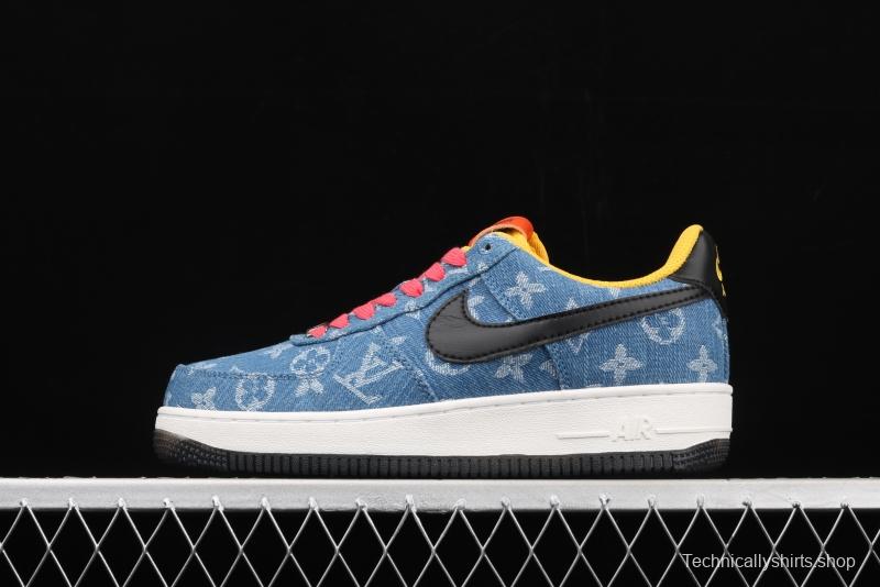 NIKE Air Force 1y07 Levitte denim series LV co-named leisure sports board shoes 315111-222,