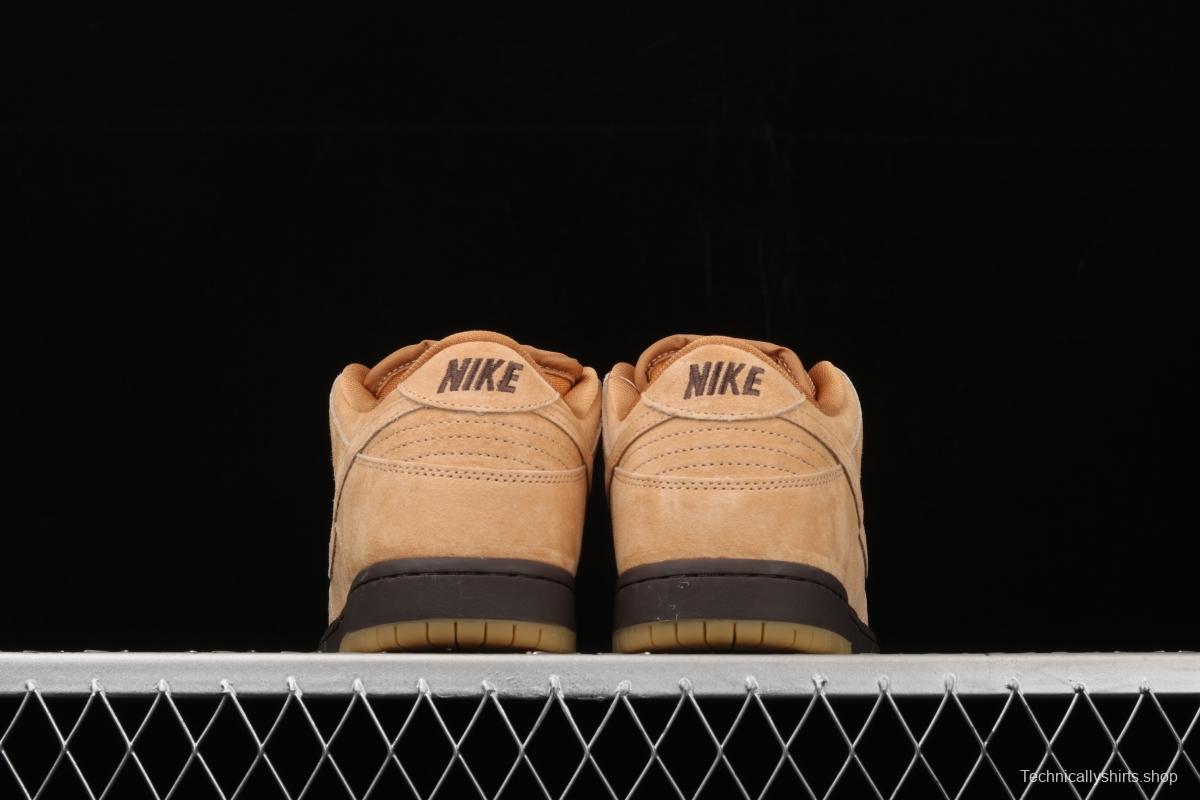 NIKE SB DUNK Low Pro wheat color deciduous yellow low-side sports skateboard shoes BQ6817-204