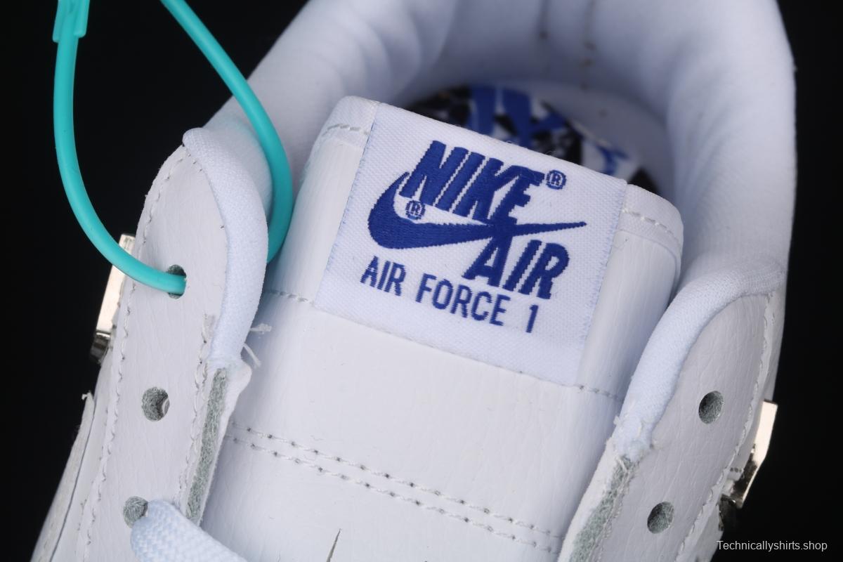 NIKE Air Force 11607 Low All white joint name small silver hook low-top casual board shoes CT1990-100