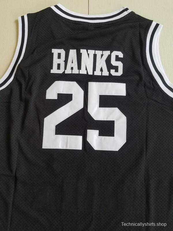 The Fresh Prince of Bel-Air Alfonso Ribeiro Carlton Banks Bel-Air Academy Black Basketball Jersey