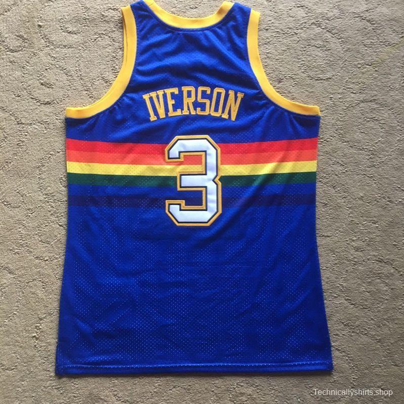 Men's Allen Iverson Blue Retro Classic Team Jersey