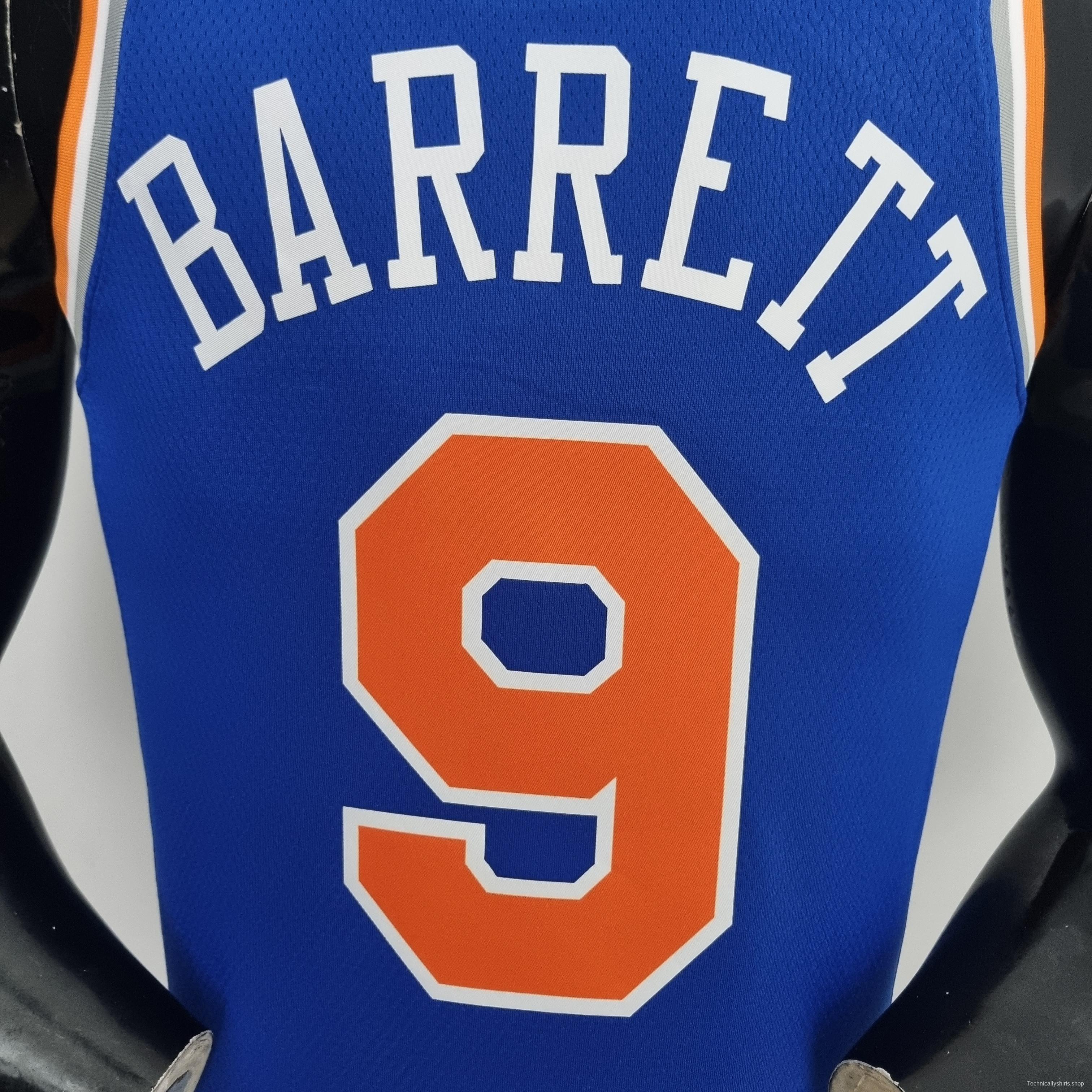 75th Anniversary Barrett #9 New York Knicks Blue NBA Jersey