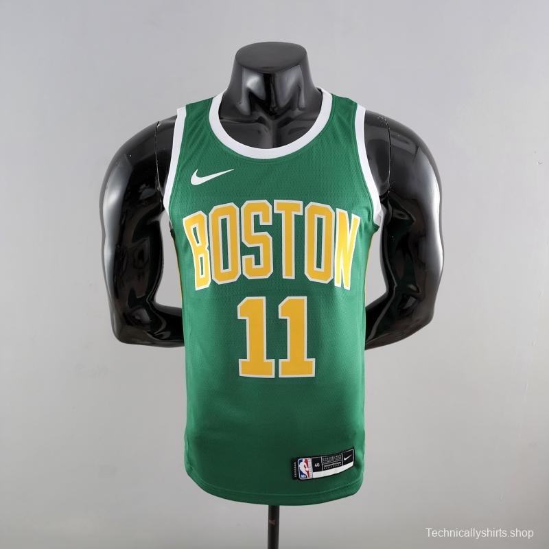 Boston Celtics IRVING#11 Green Gold NBA Jersey