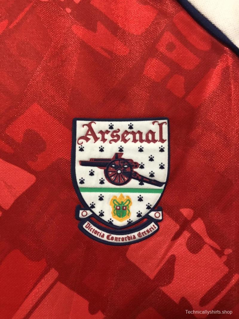 Retro 90/92 Arsenal Home Soccer Jersey