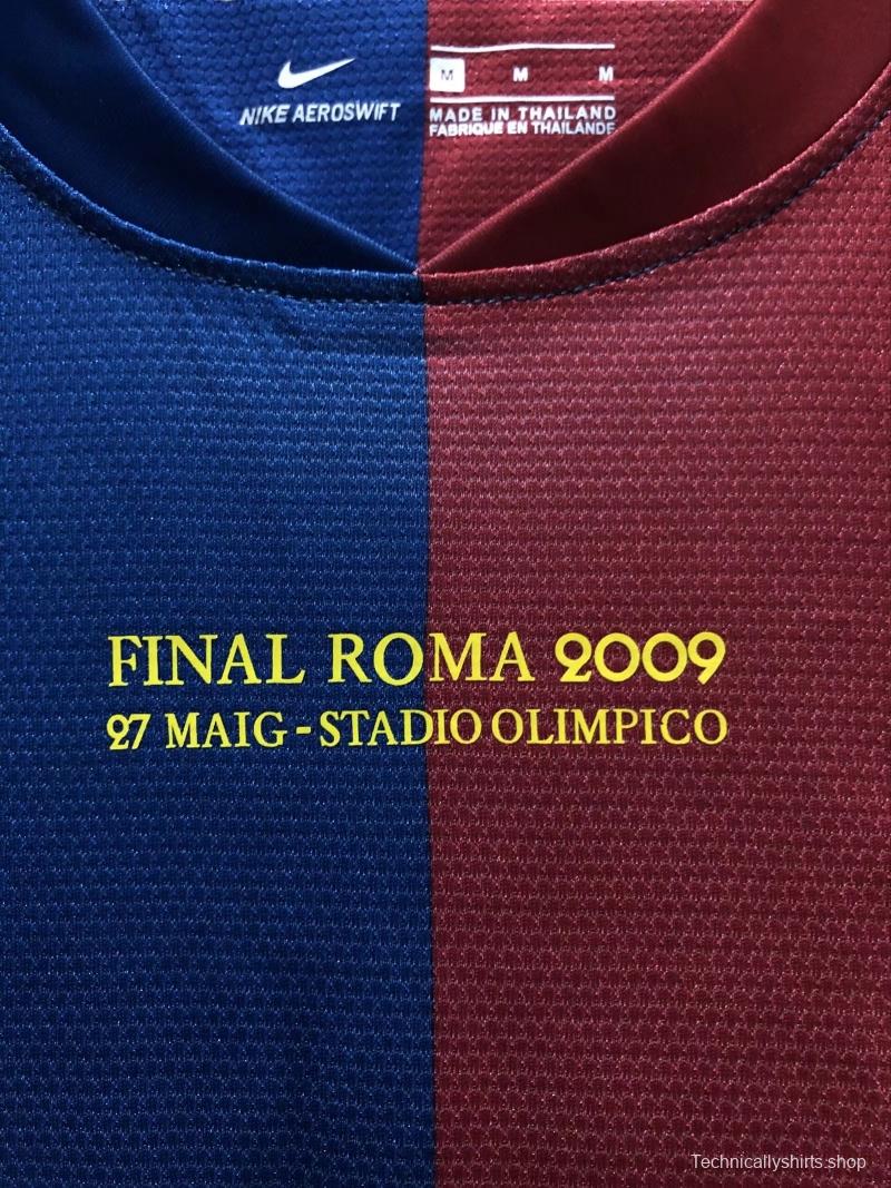 Retro 08/09 Barcelona Home Champions Version Soccer Jersey