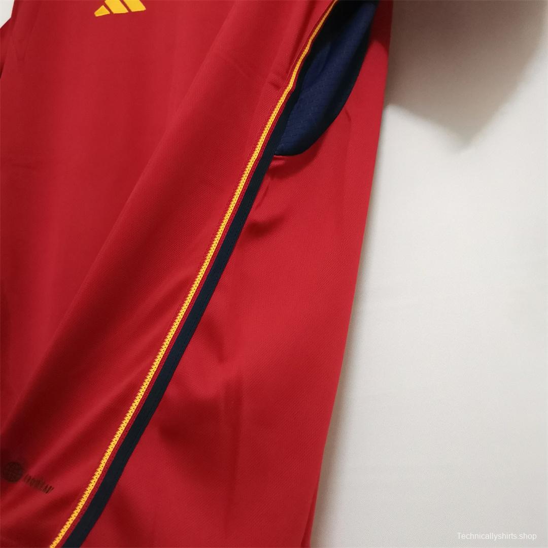 2022 Spain Home Soccer Jersey