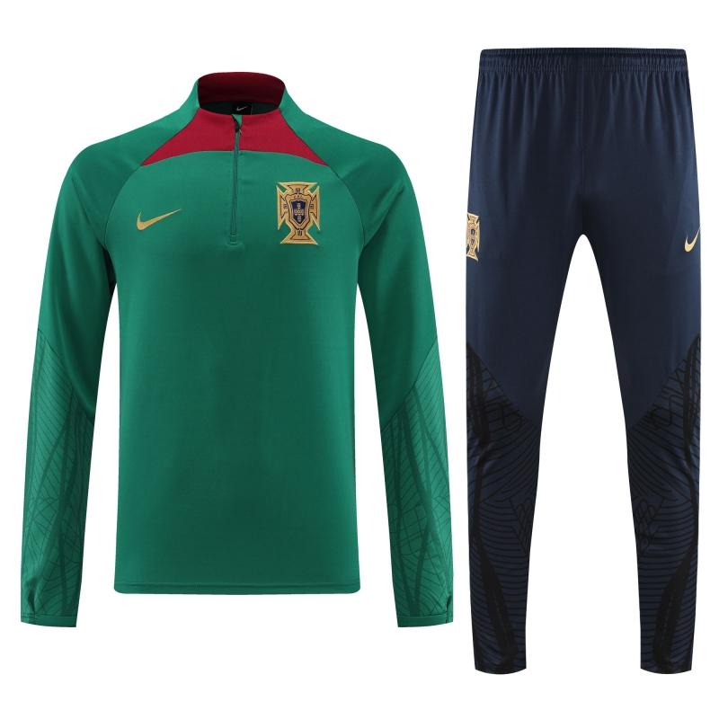 2022 Portugal Half Zipper Green Tracksuit