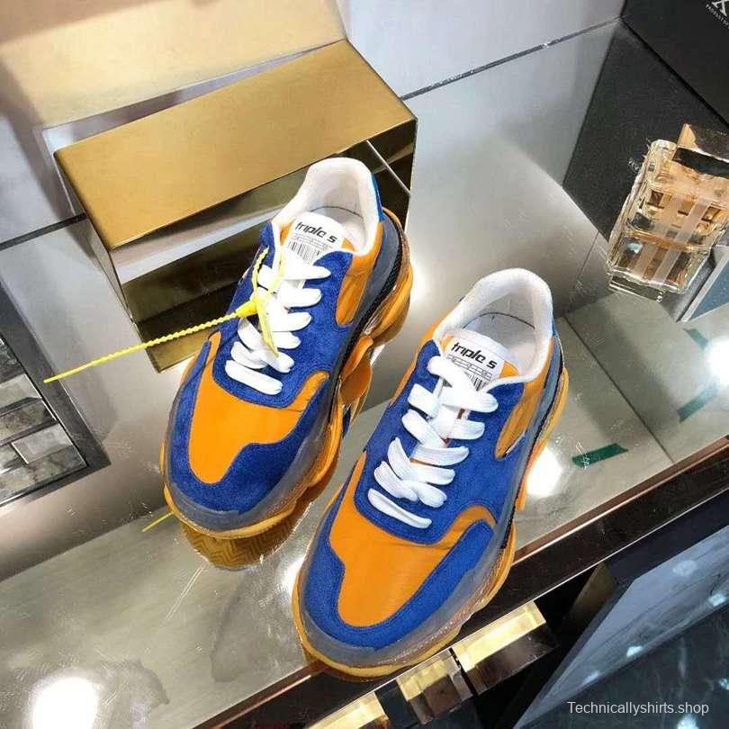 Men/Women Balenciaga Triple-S Sneaker Navy/Orange Item 6380340