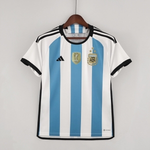 3 Stars 2022 Argentina Home Jersey With World Cup Champion Patches