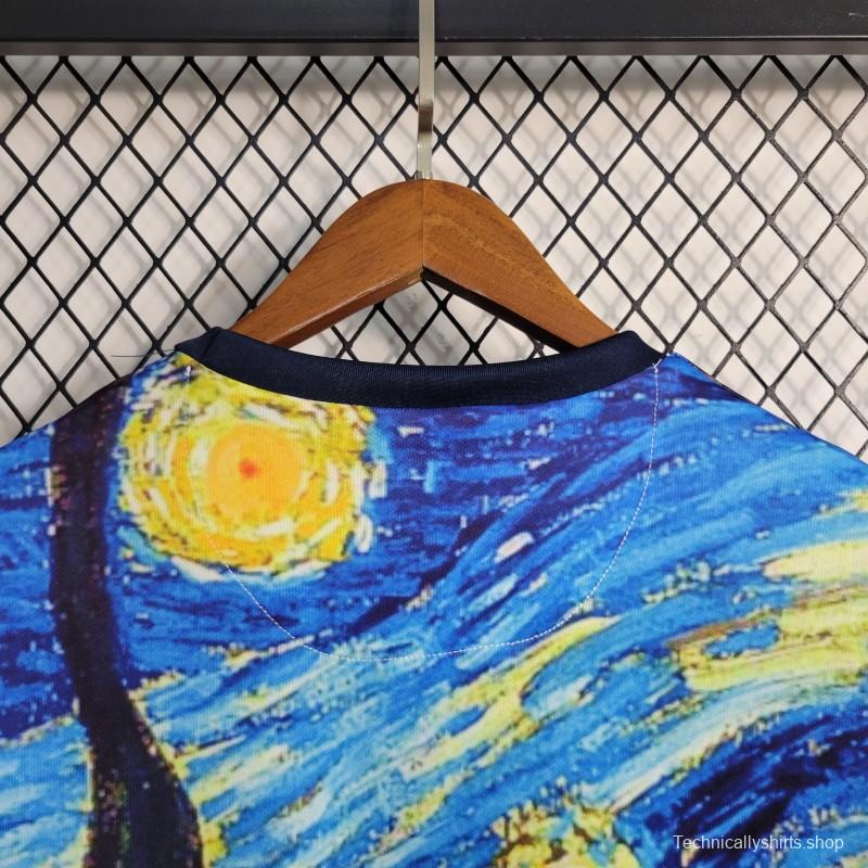 23 24 AJAX X Vincent Van Gogh Vincent Van Gogh Oil Painting Starry Night T-Shirts