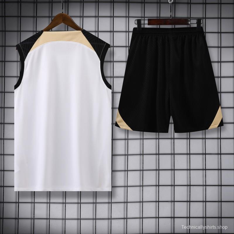 23-24 Chelsea White Black Vest Jersey+Shorts