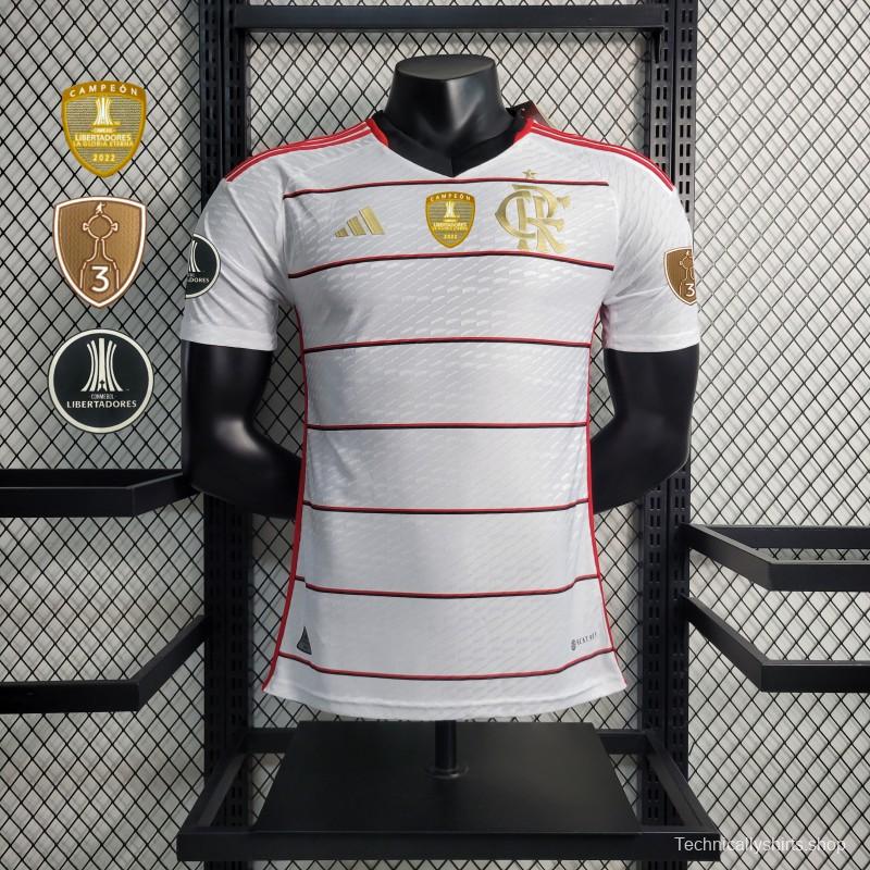 Player Version 23/24 Flamengo Away Jersey With All Sponsors+Patches