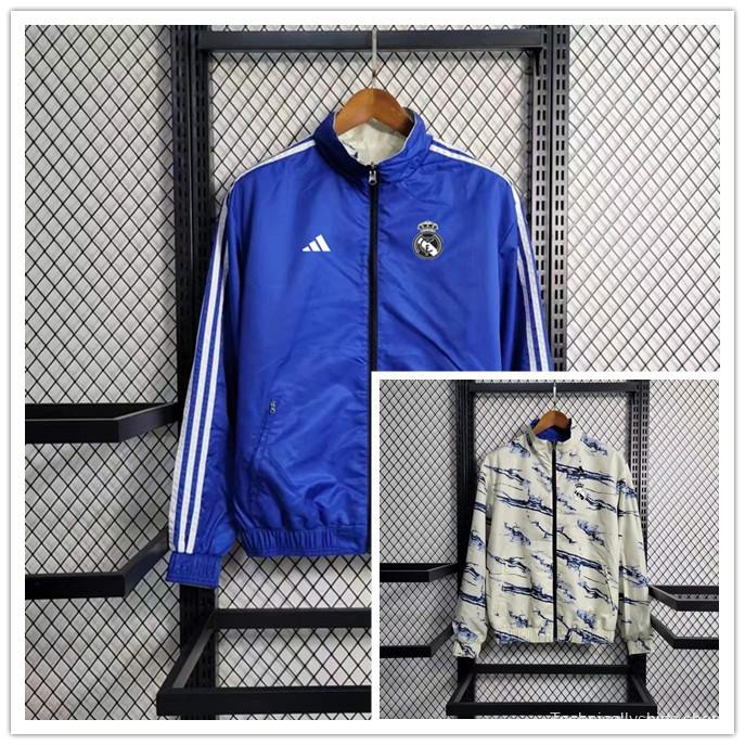 2023 Real Madrid Blue/White Reversible Windbreaker