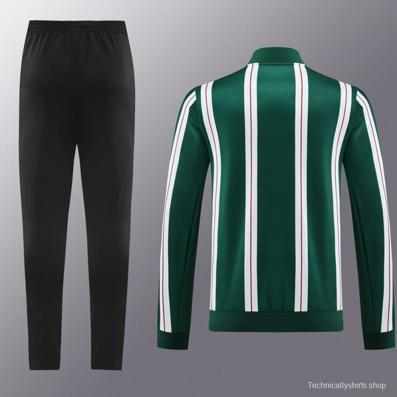 23/24 Manchester United Green White Stripe Full Zipper Jacket+Pants