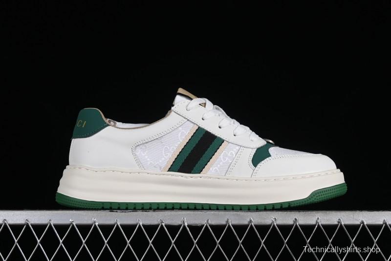 Gucci Chunky B Screener GG Sneakers Retro Style with Classic GG Canvas and Leather Trim - 9Y9209666