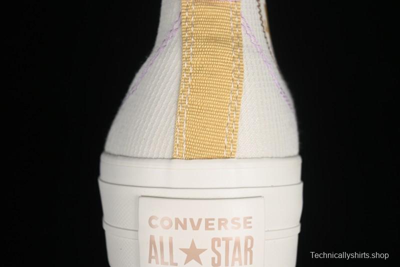 Converse Chuck All Star Lift Platform Utility White High Top Breathable Canvas Casual Shoes - A08767C