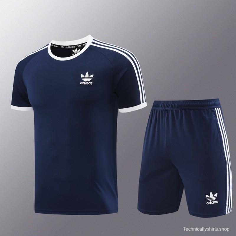 24/25 Adidas Original Navy Short Sleeve Jersey+Shorts